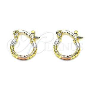 Argolla Pequeña 02.96.0088.2.12 Oro Laminado, Diamantado, Tres Tonos