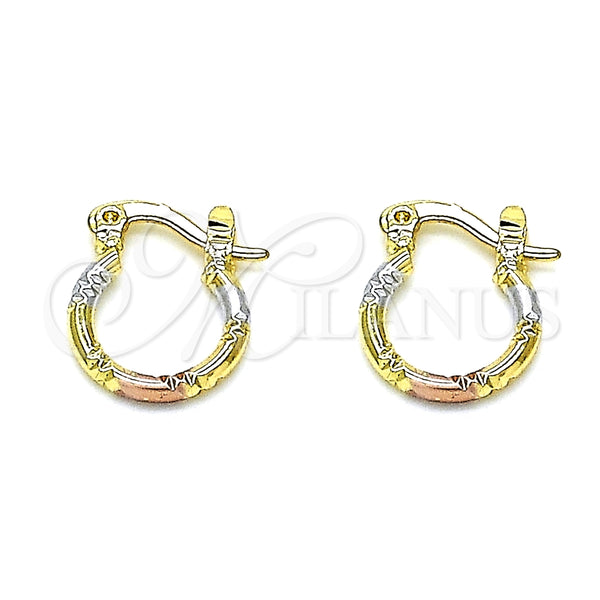 Argolla Pequeña 02.96.0088.2.12 Oro Laminado, Diamantado, Tres Tonos