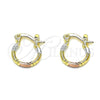 Argolla Pequeña 02.96.0088.2.12 Oro Laminado, Diamantado, Tres Tonos