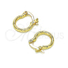 Argolla Pequeña 02.96.0088.12 Oro Laminado, Diamantado, Tono Dorado