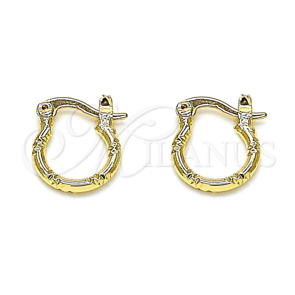 Argolla Pequeña 02.96.0088.12 Oro Laminado, Diamantado, Tono Dorado