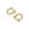 Argolla Pequeña 02.96.0088.10 Oro Laminado, Diamantado, Tono Dorado