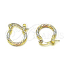 Argolla Pequeña 02.96.0084.2.12 Oro Laminado, Diamantado, Tres Tonos