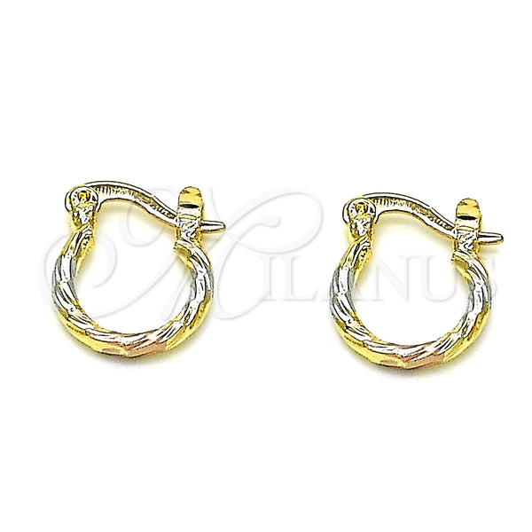 Argolla Pequeña 02.96.0084.2.12 Oro Laminado, Diamantado, Tres Tonos