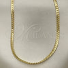 Gargantilla Basica 04.319.0012.22 Oro Laminado, Pulido, Tono Dorado (100 Gauge, 04 MM Thickness, 22 Inches Length)