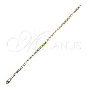 Tobillera Básica 04.319.0012.10 Oro Laminado, Pulido, Tono Dorado (Calibre 0.80, Grosor 03.8 MM, 10 Pulgadas de Largo)