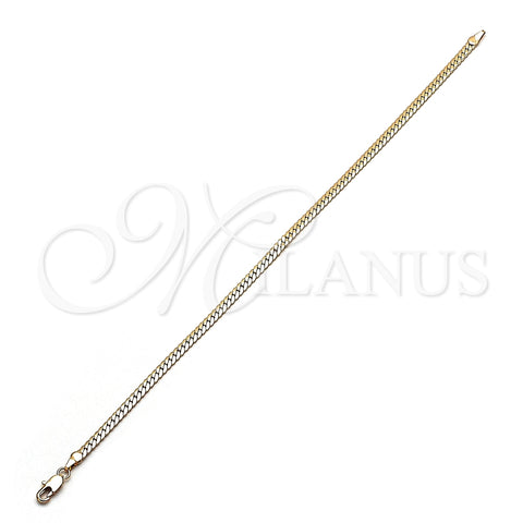 Tobillera Básica 04.319.0012.10 Oro Laminado, Pulido, Tono Dorado (Calibre 0.80, Grosor 03.8 MM, 10 Pulgadas de Largo)