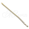 Pulsera Básica 04.319.0013.08 Oro Laminado, Pulido, Tono Dorado (160 Gauge, 06 MM Thickness, 8 Inches Length)