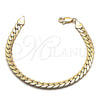 Pulsera Básica 04.319.0013.08 Oro Laminado, Pulido, Tono Dorado (160 Gauge, 06 MM Thickness, 8 Inches Length)