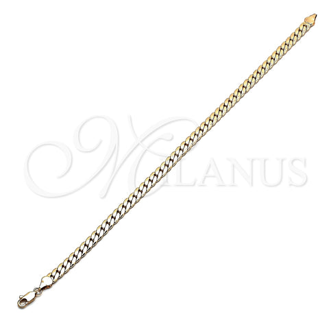 Tobillera Básica 04.319.0013.10 Oro Laminado, Pulido, Tono Dorado (160 Gauge, 06 MM Thickness, 10 Inches Length)