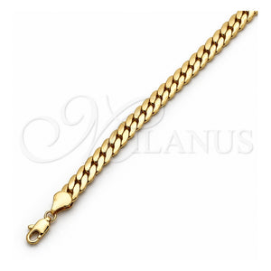 Gargantilla Basica 04.319.0014.24 Oro Laminado, Pulido, Tono Dorado (Calibre 200, Grosor 08 MM, 24 Pulgadas de Largo)