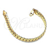 Pulsera Básica 04.319.0014.08 Oro Laminado, Pulido, Tono Dorado (200 Gauge, 08 MM Thickness, 8 Inches Length)