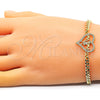 Pulsera Elegante 03.381.0045.08 Oro Laminado, Diseño de Mama y Niñita Pequeña, con Blanca Micro Pave, Pulido, Tono Dorado (04 MM Thickness, 8 Inches Length)