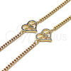 Pulsera Elegante 03.381.0045.08 Oro Laminado, Diseño de Mama y Niñita Pequeña, con Blanca Micro Pave, Pulido, Tono Dorado (04 MM Thickness, 8 Inches Length)