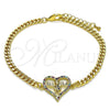 Pulsera Elegante 03.381.0045.1.08 Oro Laminado, Diseño de Mama y Niñita Pequeña, con Multicolor Micro Pave, Pulido, Tono Dorado (04 MM Thickness, 8 Inches Length)