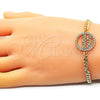 Pulsera Elegante 03.381.0050.08 Oro Laminado, Diseño de Mama, con Blanca Micro Pave, Pulido, Tono Dorado (04 MM Thickness, 8 Inches Length)