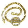 Pulsera Elegante 03.381.0050.08 Oro Laminado, Diseño de Mama, con Blanca Micro Pave, Pulido, Tono Dorado (04 MM Thickness, 8 Inches Length)