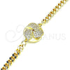 Pulsera Elegante 03.156.0030.08 Oro Laminado, Diseño de Nudo, con Blanca Micro Pave, Pulido, Tono Dorado (04 MM Thickness, 8 Inches Length)