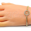 Pulsera Elegante 03.156.0033.08 Oro Laminado, con Blanca Micro Pave, Pulido, Tono Dorado (04 MM Thickness, 8 Inches Length)