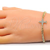 Pulsera Elegante 03.156.0036.08 Oro Laminado, con Blanca Micro Pave, Pulido, Tono Dorado (04 MM Thickness, 8 Inches Length)