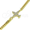 Pulsera Elegante 03.156.0036.08 Oro Laminado, con Blanca Micro Pave, Pulido, Tono Dorado (04 MM Thickness, 8 Inches Length)
