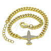 Pulsera Elegante 03.156.0036.08 Oro Laminado, con Blanca Micro Pave, Pulido, Tono Dorado (04 MM Thickness, 8 Inches Length)