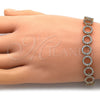 Pulsera Elegante 03.346.0006.07 Oro Laminado, con Blanca Micro Pave, Pulido, Tono Dorado (10 MM Thickness, 7 Inches Length)