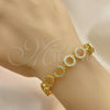 Pulsera Elegante 03.346.0006.07 Oro Laminado, con Blanca Micro Pave, Pulido, Tono Dorado (10 MM Thickness, 7 Inches Length)