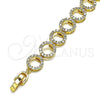 Pulsera Elegante 03.346.0006.07 Oro Laminado, con Blanca Micro Pave, Pulido, Tono Dorado (10 MM Thickness, 7 Inches Length)