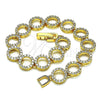 Pulsera Elegante 03.346.0006.07 Oro Laminado, con Blanca Micro Pave, Pulido, Tono Dorado (10 MM Thickness, 7 Inches Length)