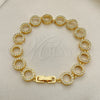 Pulsera Elegante 03.346.0006.07 Oro Laminado, con Blanca Micro Pave, Pulido, Tono Dorado (10 MM Thickness, 7 Inches Length)