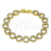 Pulsera Elegante 03.346.0006.07 Oro Laminado, con Blanca Micro Pave, Pulido, Tono Dorado (10 MM Thickness, 7 Inches Length)