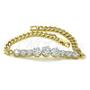 Pulsera Elegante 03.283.0078.08 Oro Laminado, con Blanca Zirconia Cubica, Pulido, Tono Dorado (05 MM Thickness, 8 Inches Length)