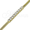 Pulsera Elegante 03.283.0082.07 Oro Laminado, con Blanca Zirconia Cubica, Pulido, Tono Dorado (04 MM Thickness, 7 Inches Length)
