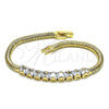 Pulsera Elegante 03.283.0082.07 Oro Laminado, con Blanca Zirconia Cubica, Pulido, Tono Dorado (04 MM Thickness, 7 Inches Length)