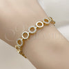 Pulsera Elegante 03.283.0084.08 Oro Laminado, con Micro Pave Blanca, Pulido, Tono Dorado (Grosor 05 MM, 8 Pulgadas de Largo)