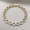 Pulsera Elegante 03.283.0084.08 Oro Laminado, con Micro Pave Blanca, Pulido, Tono Dorado (Grosor 05 MM, 8 Pulgadas de Largo)