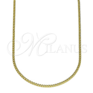 Gargantilla Basica 04.213.0256.18 Oro Laminado, Diseño de Miami Cubana, Pulido, Tono Dorado (Grosor 01.5 MM, 18 Pulgadas de Largo)