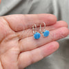 Arete Gancho Frances 02.63.2622.5 Plata Rodinada, con Zirconia Cubica Turquoise, Pulido, Rodinado