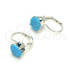 Arete Gancho Frances 02.63.2622.5 Plata Rodinada, con Zirconia Cubica Turquoise, Pulido, Rodinado