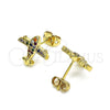 Arete Dormilona 02.342.0181.1 Oro Laminado, con Multicolor Micro Pave, Pulido, Tono Dorado