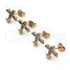 Arete Dormilona 02.342.0181.1 Oro Laminado, con Multicolor Micro Pave, Pulido, Tono Dorado