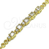 Pulsera Elegante 03.283.0091.07 Oro Laminado, con Blanca Zirconia Cubica, Pulido, Tono Dorado (05 MM Thickness, 7 Inches Length)
