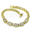 Pulsera Elegante 03.283.0091.07 Oro Laminado, con Blanca Zirconia Cubica, Pulido, Tono Dorado (05 MM Thickness, 7 Inches Length)