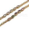 Pulsera Elegante 03.283.0091.07 Oro Laminado, con Blanca Zirconia Cubica, Pulido, Tono Dorado (05 MM Thickness, 7 Inches Length)