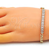 Pulsera Elegante 03.283.0093.07 Oro Laminado, Diseño de Baguette, con Blanca Zirconia Cubica, Pulido, Tono Dorado (05 MM Thickness, 7 Inches Length)
