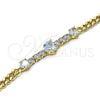 Pulsera Elegante 03.283.0094.07 Oro Laminado, Diseño de Corazón, con Blanca Zirconia Cubica, Pulido, Tono Dorado (05 MM Thickness, 7 Inches Length)