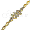 Pulsera Elegante 03.283.0096.07 Oro Laminado, con Blanca Micro Pave, Pulido, Tono Dorado (05 MM Thickness, 7 Inches Length)