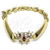 Pulsera Elegante 03.283.0099.07 Oro Laminado, Diseño de Mariposa, con Multicolor Zirconia Cubica, Pulido, Tono Dorado (08 MM Thickness, 7 Inches Length)