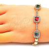 Pulsera Elegante 03.283.0119.07 Oro Laminado, con Multicolor Zirconia Cubica and Blanca Micro Pave, Pulido, Tono Dorado (05 MM Thickness, 7 Inches Length)